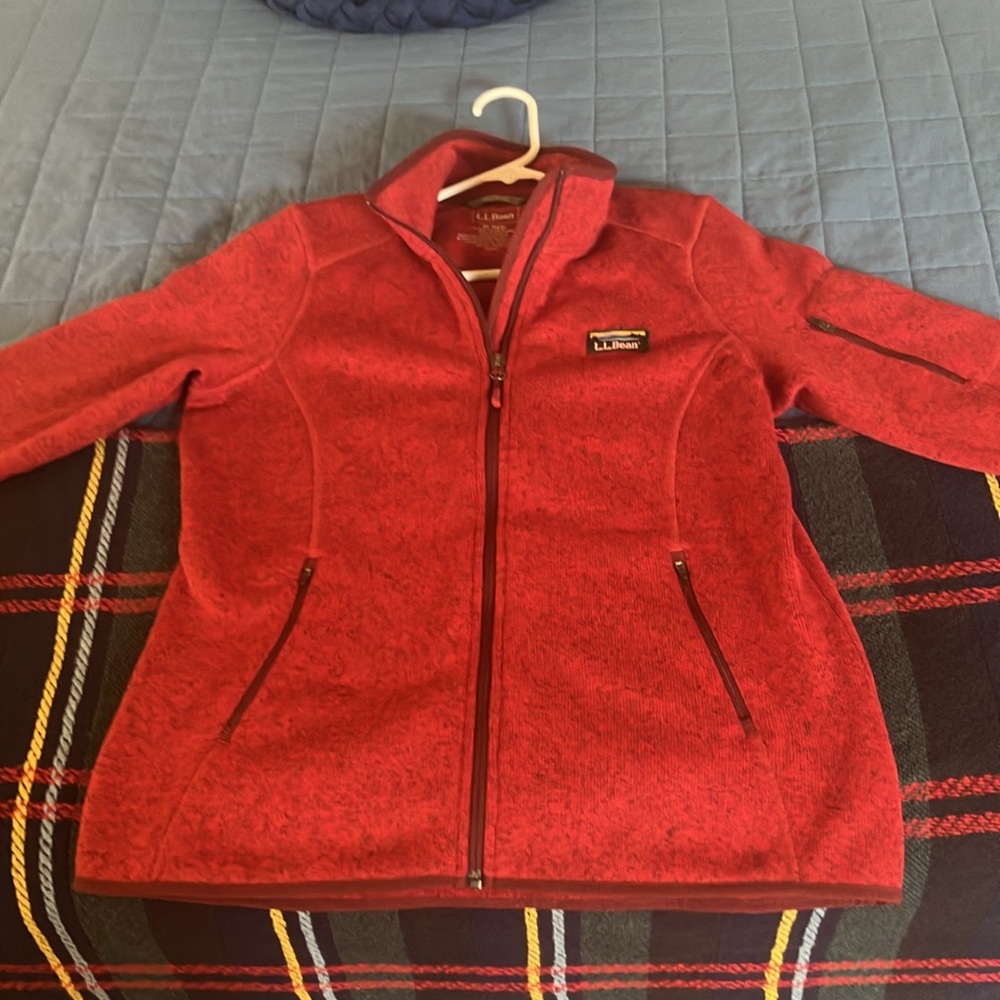 L.L. Bean Women’s Sweater Fleece Full Zip Jacket in Rosewood size medium